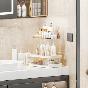 Vtopmart 2-Tier Skincare Storage Rack-Transparent,...
