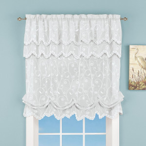 Collections Etc Sheer Balloon Curtain Shade with S...