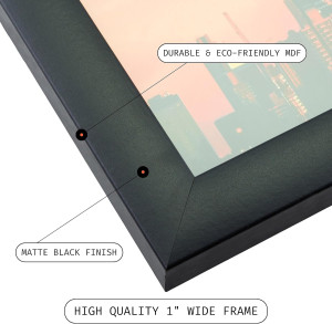 Craig Frames 24x36 Modern Black Poster Frame with...