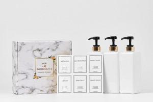 Modern Gold Design Pump Bottle Set 27 oz Refillabl...