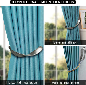 Curtain Holdbacks Hooks Holders for Drapes Wall Mo...