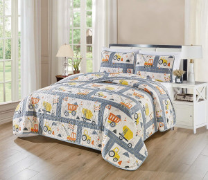 Linen Plus Bedspread Set Kids/Teens Construction C...