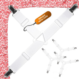 5 STARS UNITED Bed Sheet Straps Set | Easy to Use...