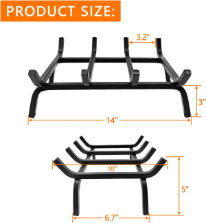 CADANI Fireplace Grate 14" Fire Grate - Fireplace...