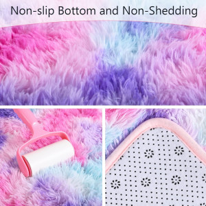 AROGAN Soft Rainbow Area Rugs for Girls Room 3x5 F...