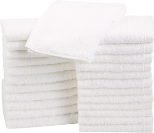 Amazon Basics 100% Cotton Washcloths for Bathroom,...