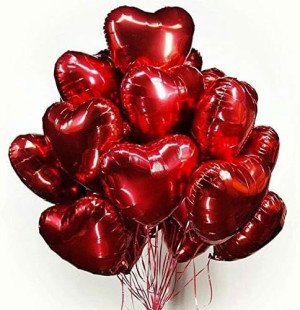 30 pcs Red Heart Balloons 18" Foil Love Balloons M...
