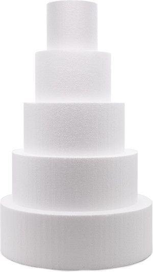 Crafare 5 Tier Round Foam Cake Dummy Decorating 4“...