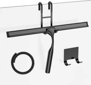 Black 14-Inches Stainless Steel Shower Squeegee Se...