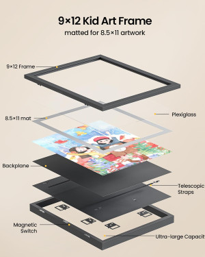 BAIJIALI Black Art Frames for Kids Artwork - Front...