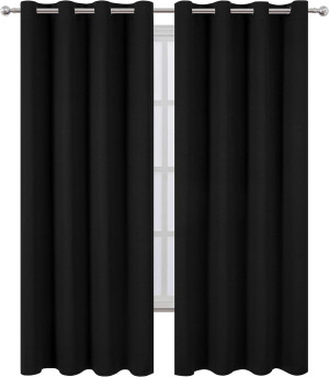 LEMOMO Blackout Curtains 52 x 84 inch/Black Curtai...