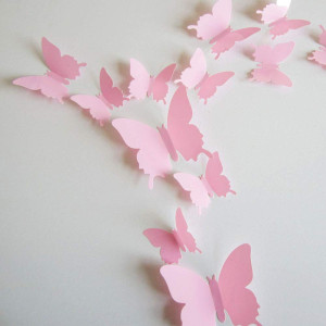 24pcs 3D Butterfly Removable Mural Stickers Wall S...