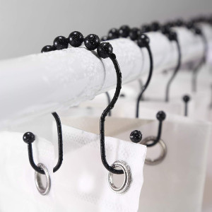 Goowin Shower Curtain Hooks, 12 Pcs Shower Curtain...