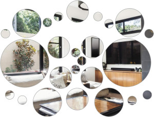 Aneco 52 Pieces Flexible Mirror Wall Stickers Set...