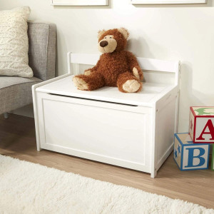 Melissa & Doug Wooden Toy Chest - White Furniture...