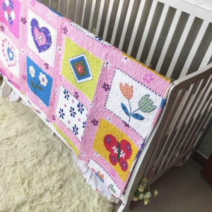 ABREEZE Cotton Quilt Butterfly and Heart Bedspread...