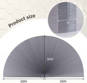 LUCKUP Arch Window Shades Half Circle Round Blacko...