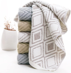 Pidada Hand Towels Set of 2 Diamond Pattern 100% C...