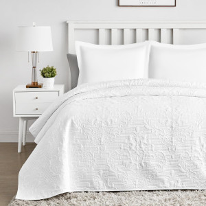 Hansleep White Quilt Queen Size - Damask Ultrasoni...