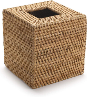 Rattan Tissue Box Cover Square, Hand Woven Wicker...