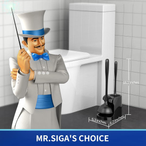 MR.SIGA Toilet Plunger and Bowl Brush Combo for Ba...