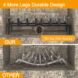 Fireplace Grate 30.4 inch Log Burning Rack Heavy D...