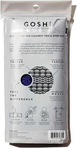 GOSHI Exfoliating Shower Towel - Rip-Resistant Exf...