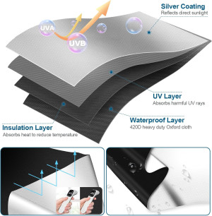 100% Blackout Curtains for Bedroom, Portable DIY W...