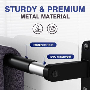 Towel Rack for Bathroom - 24" Rustproof Towel Hold...