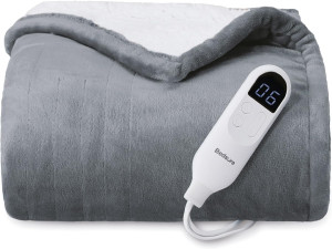 Bedsure Heated Blanket Electric Throw - Soft Flann...