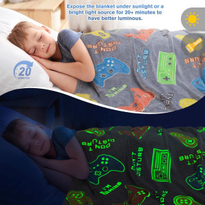 Gaming Blanket Toys Gifts for Boys - Glow in The D...