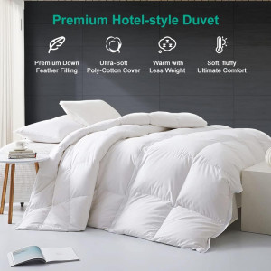 APSMILE Goose Feathers Down Comforter King Size Lu...