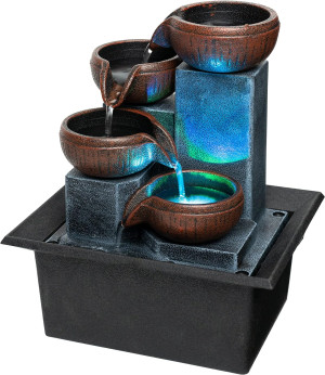 Small Indoor Waterfall Fountain-Tabletop Fountain...