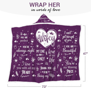 Wife Fleece Wearable Blanket Hoodie - Wife Gifts f...