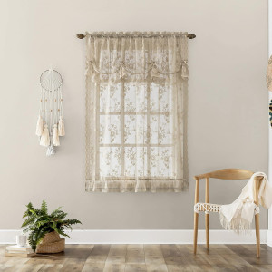 No. 918 Alison Floral Lace Sheer Rod Pocket Window...