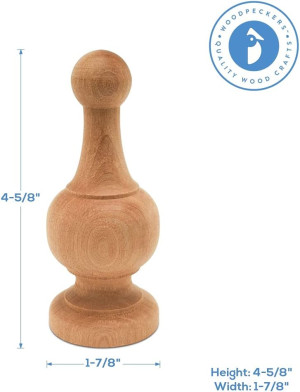 Unfinished Wood Finials Decorative, 4-1/4 inch, fo...
