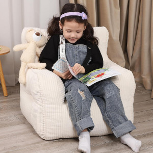 Kids Bean Bag Chair with a Plush Bear, Comfy Toddl...