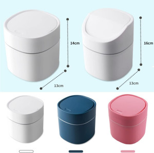 Mini Desktop Trash Can with Lid Sanitary Bucket Pe...