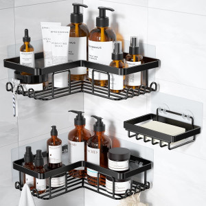 YASONIC Corner Adhesive Shower Caddy, with Soap Ho...