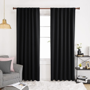 Deconovo Blackout Curtains 84 Inches Long, Black B...