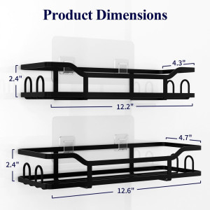 Kitsure Shower Caddy Extra Large - Adhesive Shower...