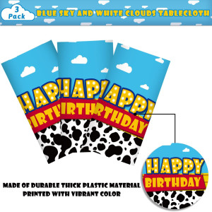 3 Pack Cartoon Story Birthday Party Supplies Cow P...