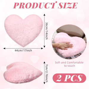 Remerry 2 Pieces Soft Heart Throw Pillow Plush Hea...