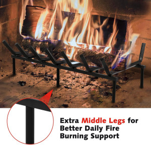 SINGLYFIRE Fireplace Grate 24 inch Heavy Duty Soli...