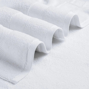 Luxury White Bath Towel Set - Combed Cotton Hotel...