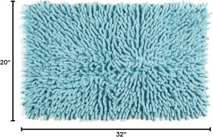 Kassatex Bambini Basics Bath Rug, 20X32, Aqua