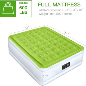 Full Size Air Mattress with Built in Pump Raised D...