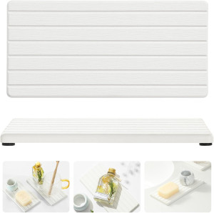 2PCS Water Absorbing Stone Drying Tray Mat for Bat...