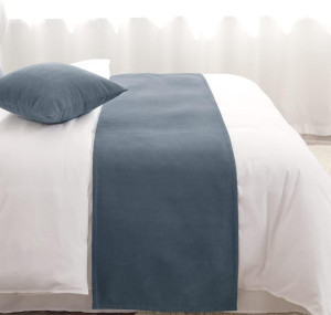 AMBERIS Bed Runner Single Layer Chenille Blue, Mod...