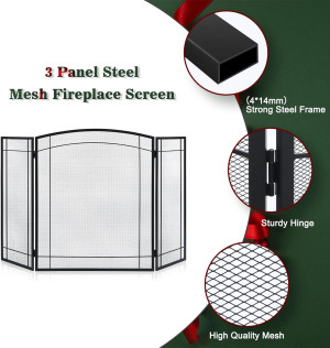 FEED GARDEN 3 Panel Fireplace Screen 48" W x 29" H...